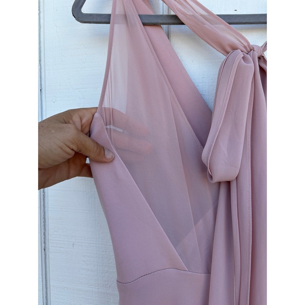 BHLDN Maxi Dress, Rose, Sheer Back Panels, Tie‎ Back, Long, Sz 4 - Picture 11 of 11